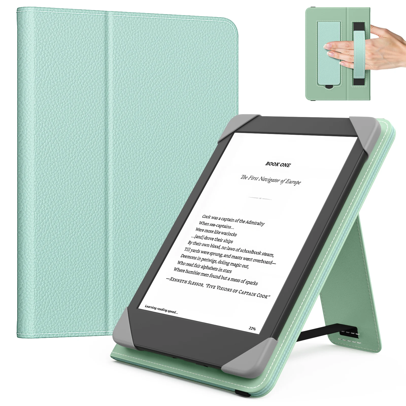Universal Case for 6" eReaders, Folio Leather Stand Cover with Handstrap for All 6 inch Paperwhite/E-Book Reader/Kobo/Tolino
Universal Case for 6" eReaders, Folio Leather Stand Cover with Handstrap for All 6 inch Paperwhite/E-Book Reader/Kobo/Tolino