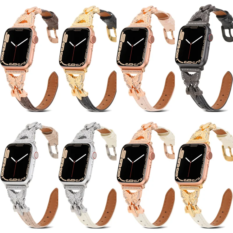 Аксессуары для Apple Watch 5/6/7/8/SE, кожаные ювелирные изделия в форме бабочки, Женский металлический ремешок 38 40 41 42 44 45 мм, ремешок
Аксессуары для Apple Watch 5/6/7/8/SE, кожаные ювелирные изделия в форме бабочки, Женский металлический ремешок 38 40 41 42 44 45 мм, ремешок