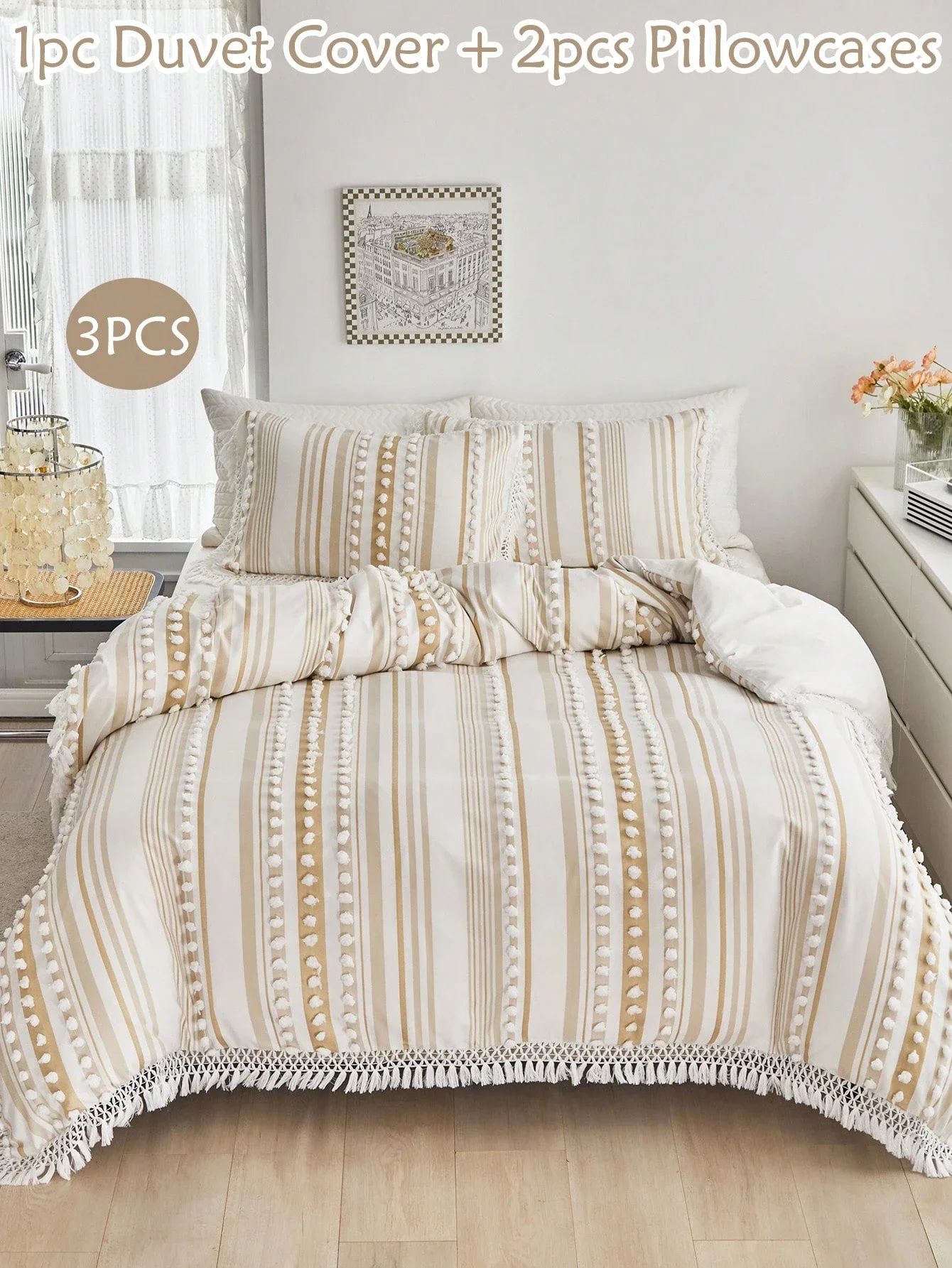 3pcs Khaki Bedding Set Bohemian Style Simple Duvet Cover With 2 Pillowcases All Seasons Room Decor Single Twin Queen King Size
3pcs Khaki Bedding Set Bohemian Style Simple Duvet Cover With 2 Pillowcases All Seasons Room Decor Single Twin Queen King Size