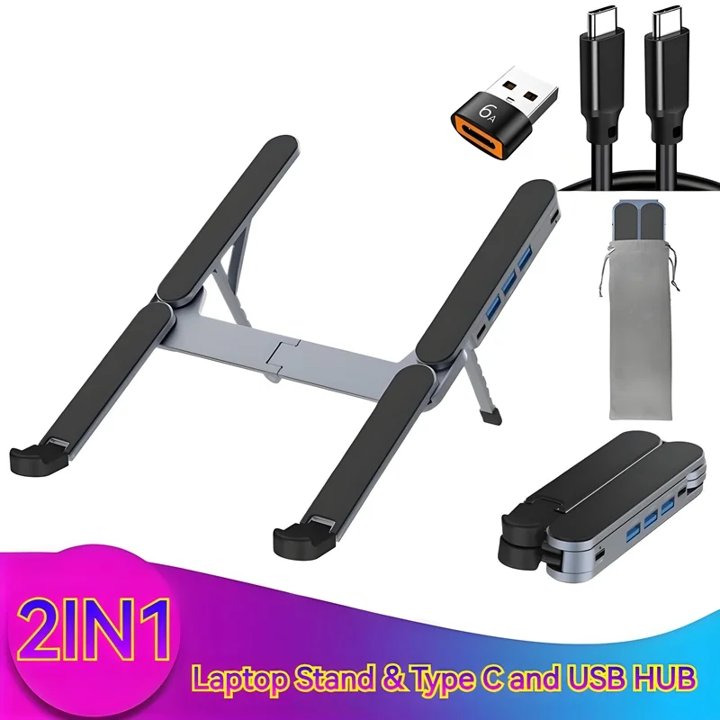 Складная подставка для ноутбука 2IN1 и док-станция USB C, регулируемый металлический держатель, многопортовый концентратор USB C для ноутбуков/планшетов 10-17 дюймов
Складная подставка для ноутбука 2IN1 и док-станция USB C, регулируемый металлический держатель, многопортовый концентратор USB C для ноутбуков/планшетов 10-17 дюймов