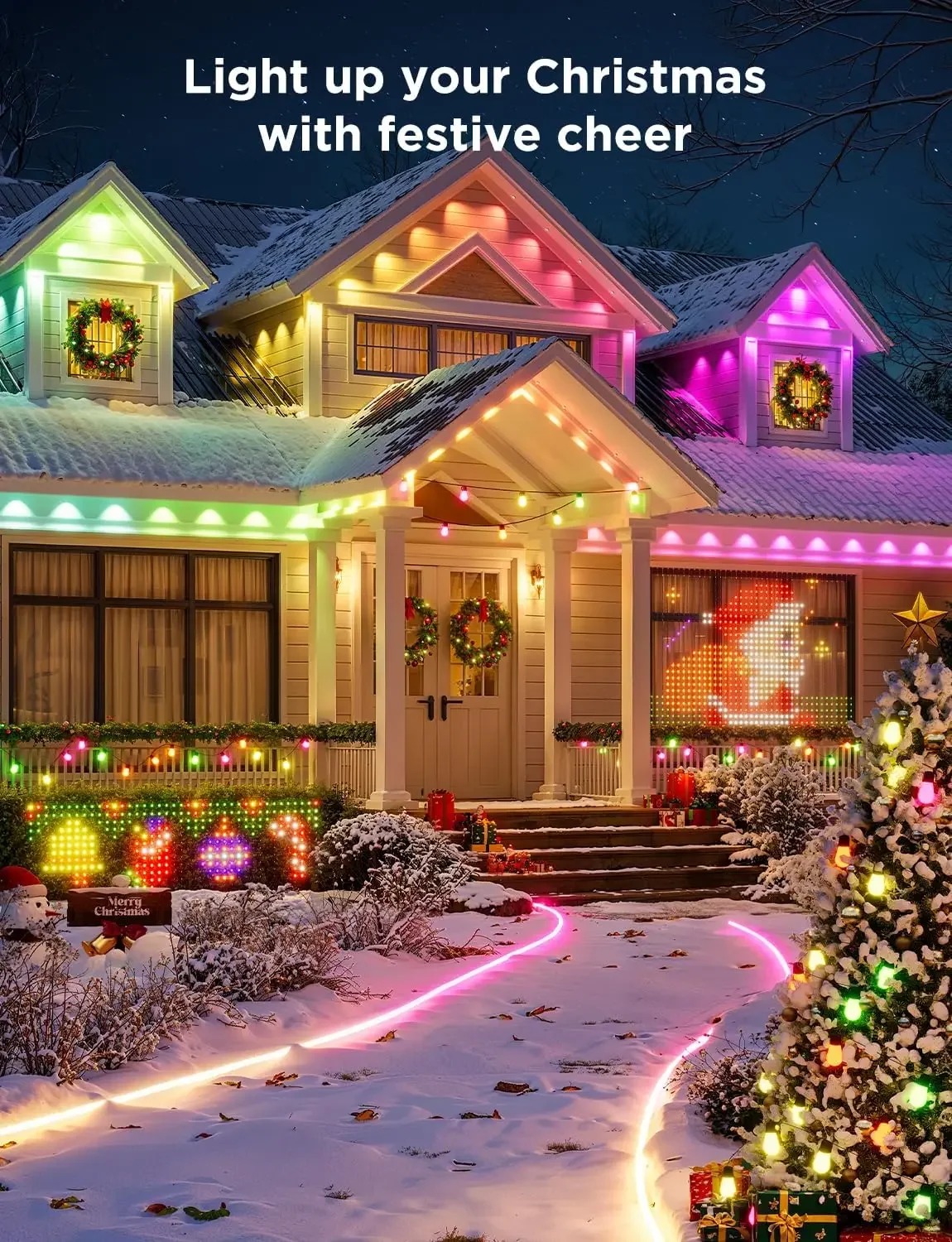 Outdoor Neon Rope Lights,65.6ft RGBIC IP67 Waterproof Christmas Decorations with 64 Scene Modes,Music Sync,Flexible LED Outdoor
Outdoor Neon Rope Lights,65.6ft RGBIC IP67 Waterproof Christmas Decorations with 64 Scene Modes,Music Sync,Flexible LED Outdoor