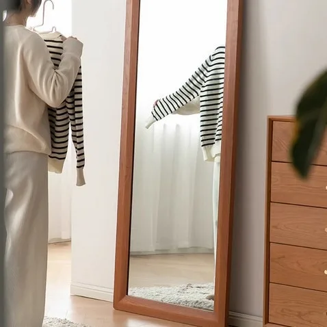 Nordic solid wood full-length mirror Girls Internet celebrities Japanese retro bedroom wall-mounted fitting mirror against the
Nordic solid wood full-length mirror Girls Internet celebrities Japanese retro bedroom wall-mounted fitting mirror against the