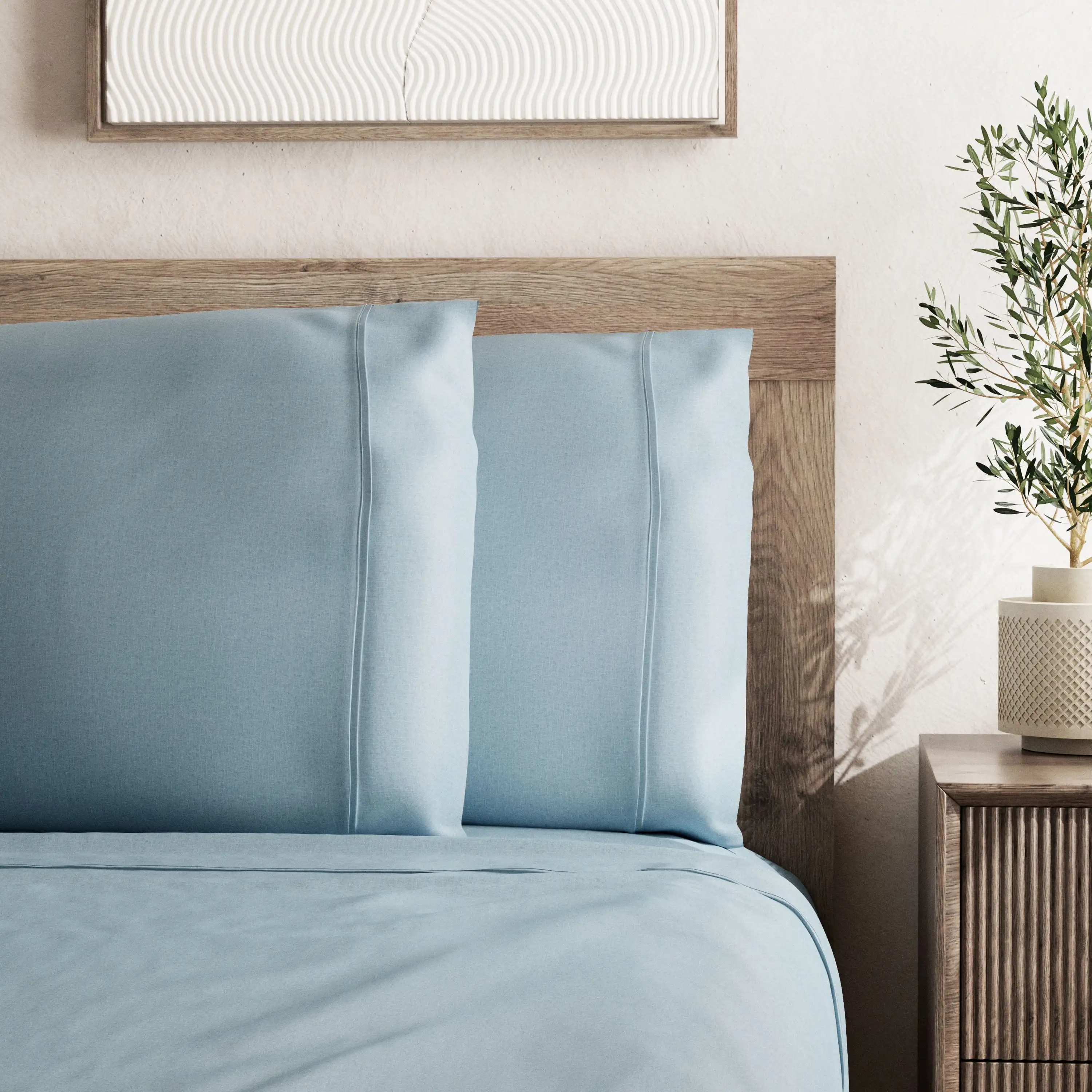 Комплект простыней из переработанного хлопка Percale, мягкий, с глубокими карманами, Queen, синий, 4 предмета
Комплект простыней из переработанного хлопка Percale, мягкий, с глубокими карманами, Queen, синий, 4 предмета