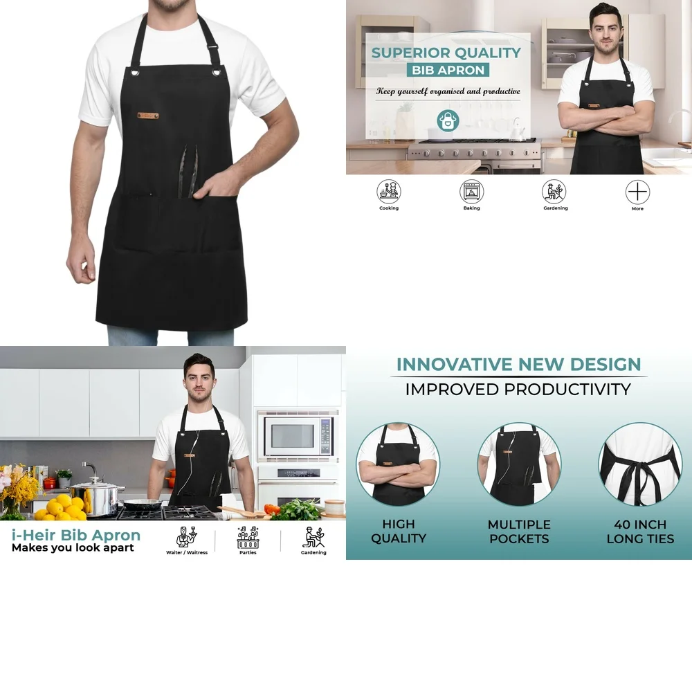 Professional Chef Apron 100% Polyester Adjustable Kitchen BBQ Grill Cooking Restaurant Wear Black Heavy Duty Waterproof Workwear
Professional Chef Apron 100% Polyester Adjustable Kitchen BBQ Grill Cooking Restaurant Wear Black Heavy Duty Waterproof Workwear