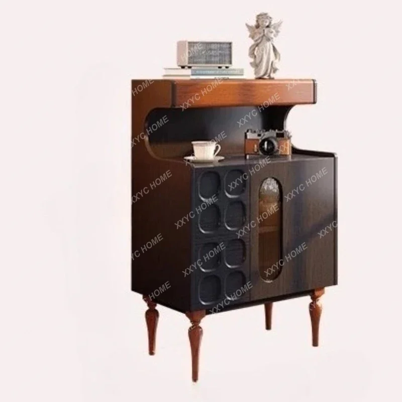 French retro, living room sofa against the wall, side cabinet, black tea cabinet
French retro, living room sofa against the wall, side cabinet, black tea cabinet