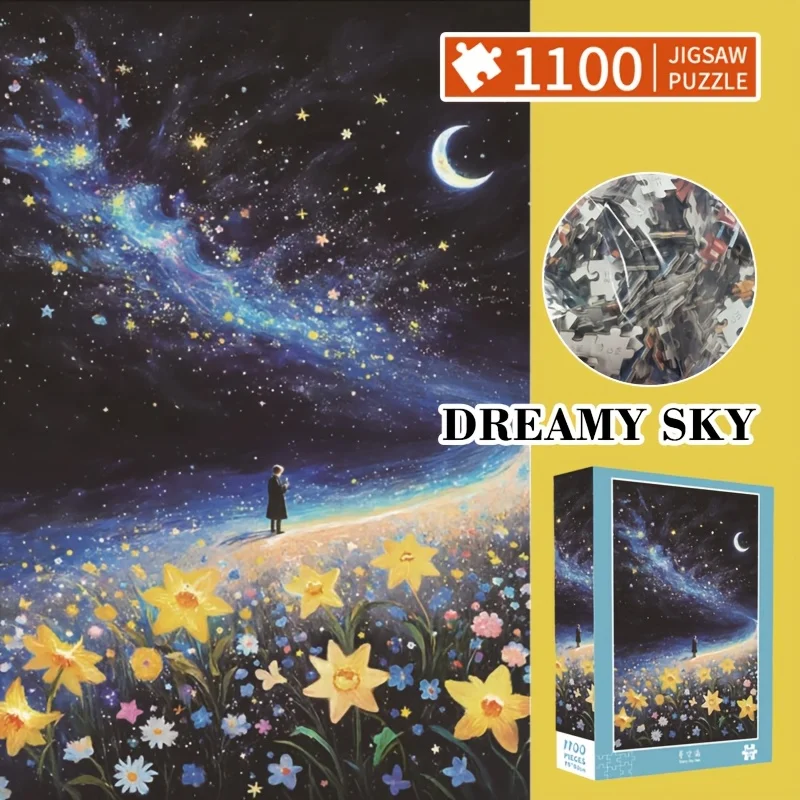 Premium 1100-Piece Adult Jigsaw Puzzle: Midnight Galaxy & Ocean - 2.2mm Velvet Finish, Large 75x50cm Perfect Christmas Gift
Premium 1100-Piece Adult Jigsaw Puzzle: Midnight Galaxy & Ocean - 2.2mm Velvet Finish, Large 75x50cm Perfect Christmas Gift