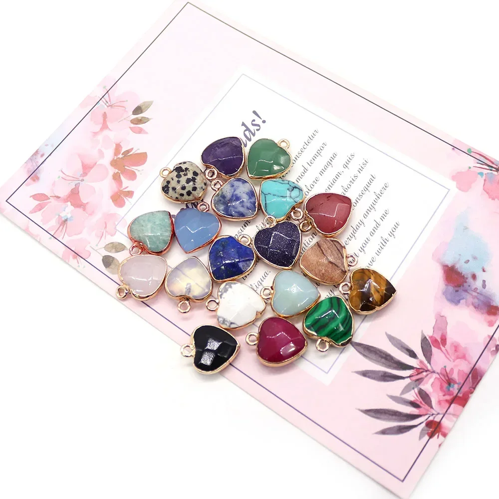 Gorgeous Exquisite Natural Stone Polished Heart-shaped Electroplated Bezel-set Single-hole Pendant DIY Jewelry Accessories
Gorgeous Exquisite Natural Stone Polished Heart-shaped Electroplated Bezel-set Single-hole Pendant DIY Jewelry Accessories