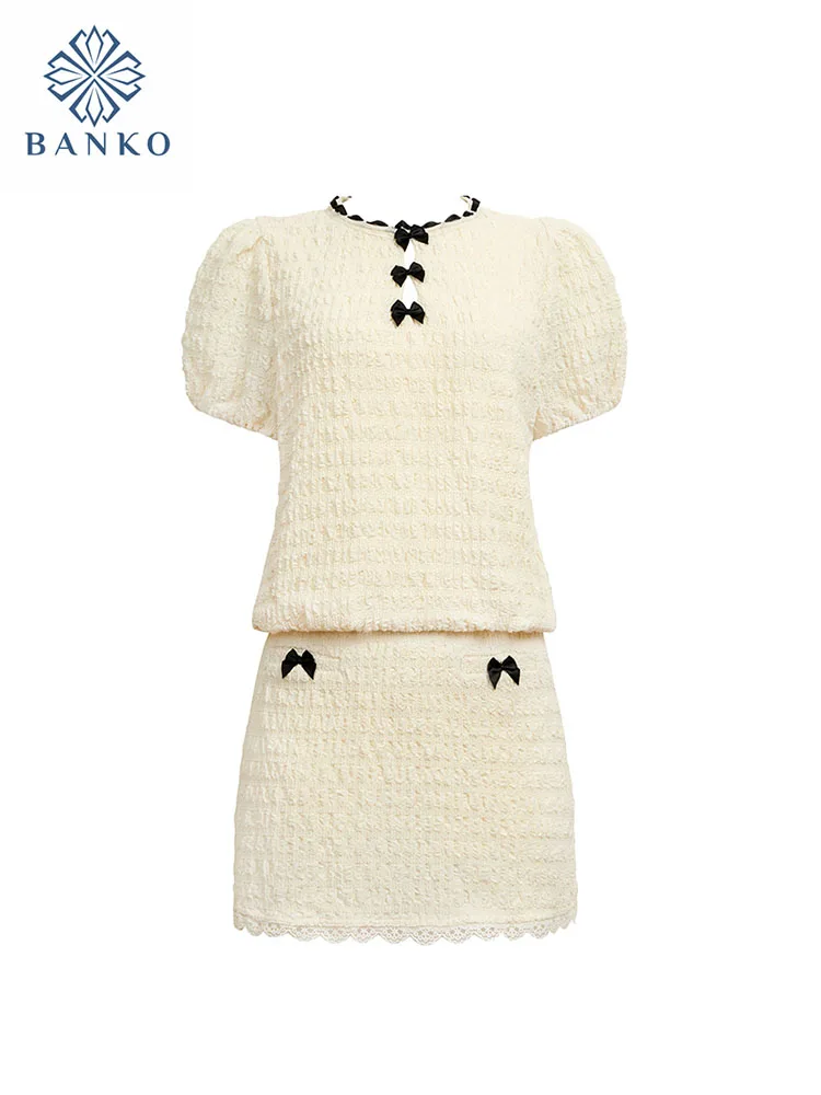 French Elegance Sweet Luxury Outfits 2 Piece Skirt Set Office Lady O-Neck Crop Top Bow + High Waist A-Line Skirt Formal Occasion
French Elegance Sweet Luxury Outfits 2 Piece Skirt Set Office Lady O-Neck Crop Top Bow + High Waist A-Line Skirt Formal Occasion