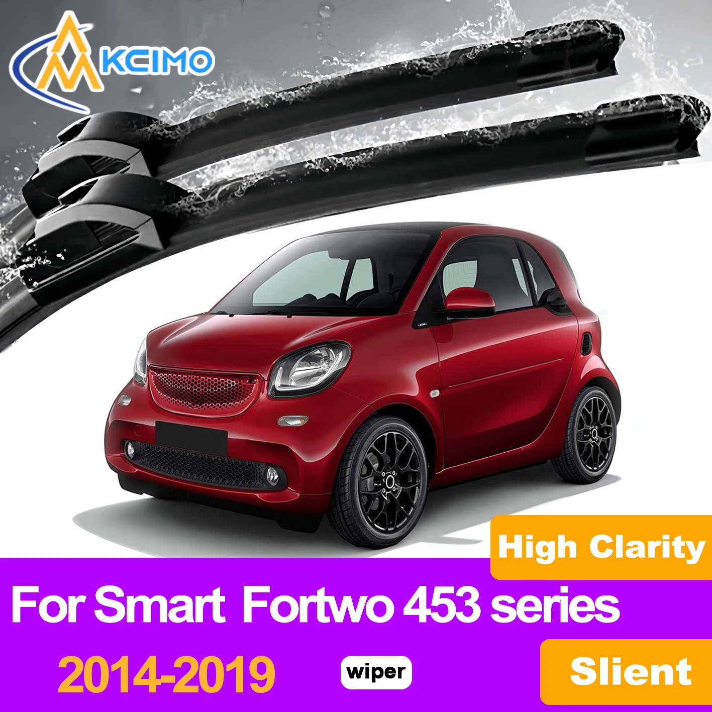 KCIMO 2PCS Front Windshield Wiper Blades For Smart Fortwo 453 series "C 453 (fortwo) A 453 (fortwo cabrio)" 2014-2019, Durable
KCIMO 2PCS Front Windshield Wiper Blades For Smart Fortwo 453 series "C 453 (fortwo) A 453 (fortwo cabrio)" 2014-2019, Durable