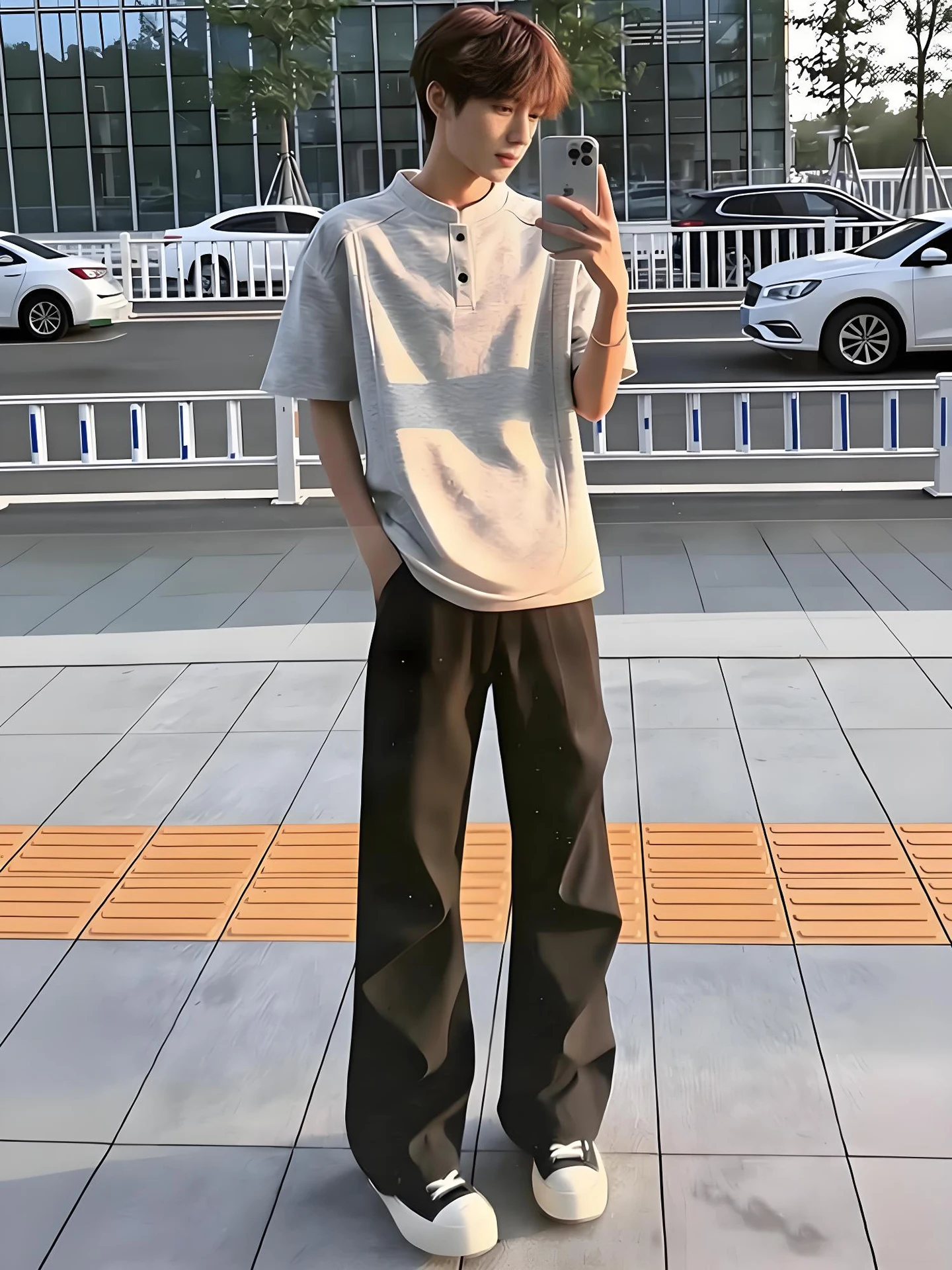 Bla Pleated Men's Casual Pants Flared Westwear Spring Summer High Street Design Straight Leg Casual Suit Trousers
Bla Pleated Men's Casual Pants Flared Westwear Spring Summer High Street Design Straight Leg Casual Suit Trousers