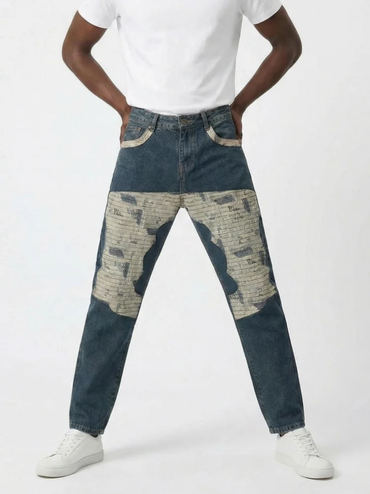 2026 American Retro Y2K Style Patchwork Slim Tapered Stacked Jeans Pants For Men Clothing Straight Washed Blue Denim Trousers
2026 American Retro Y2K Style Patchwork Slim Tapered Stacked Jeans Pants For Men Clothing Straight Washed Blue Denim Trousers