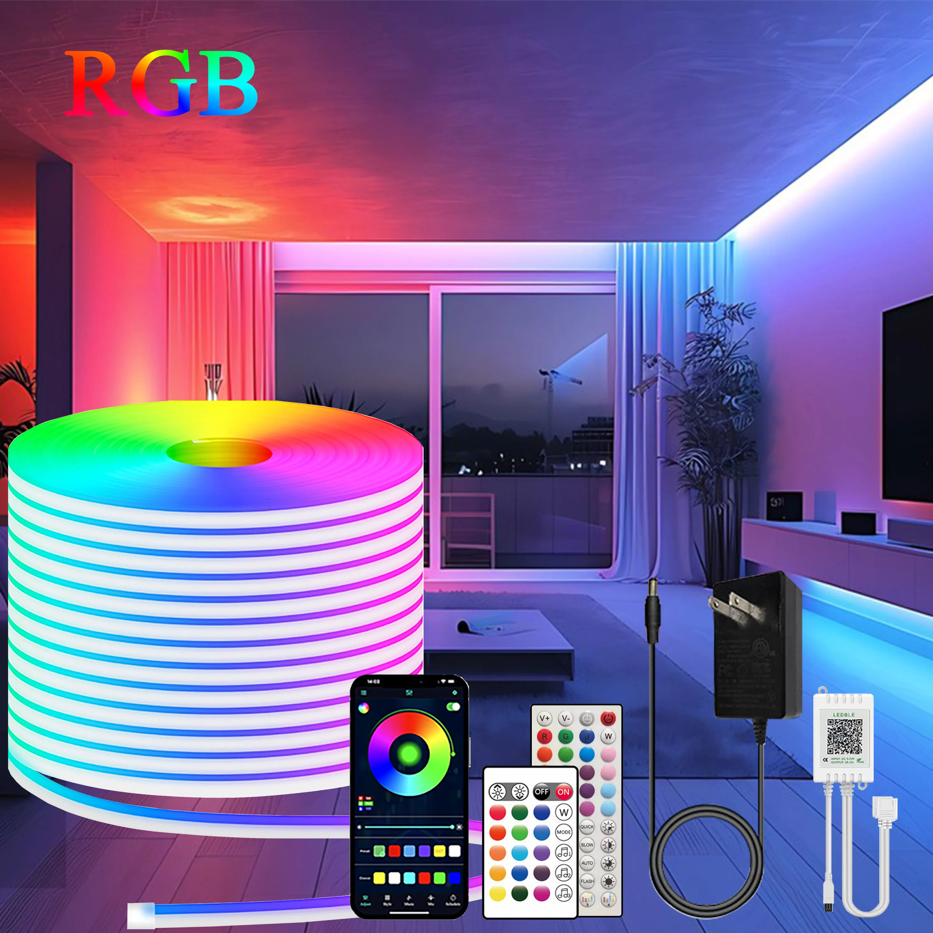 RGB неоновая полоса светодиодная панель 24 В Bluetooth управление через приложение IP67 водонепроницаемый подходит для наружного украшения окружающего освещения
RGB неоновая полоса светодиодная панель 24 В Bluetooth управление через приложение IP67 водонепроницаемый подходит для наружного украшения окружающего освещения