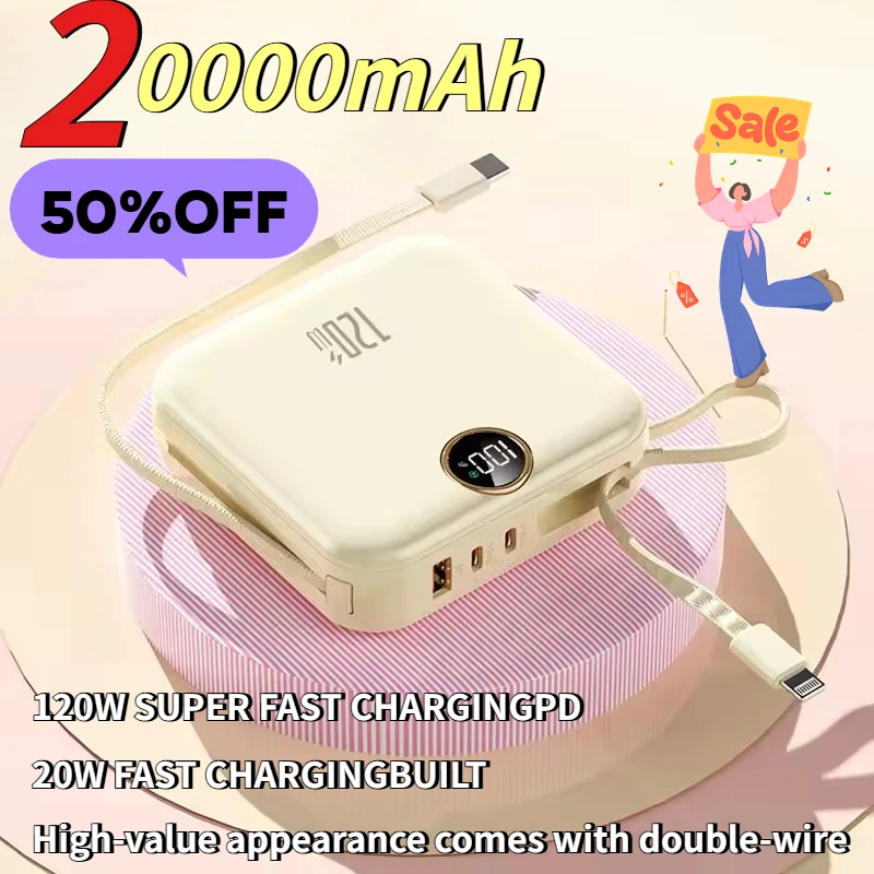 20000mAh PD20W New Large Capacity Comes with Dual-wire Super Fast Charging Portable Mobile Power Bank Suitable for IPhone Xiaomi
20000mAh PD20W New Large Capacity Comes with Dual-wire Super Fast Charging Portable Mobile Power Bank Suitable for IPhone Xiaomi