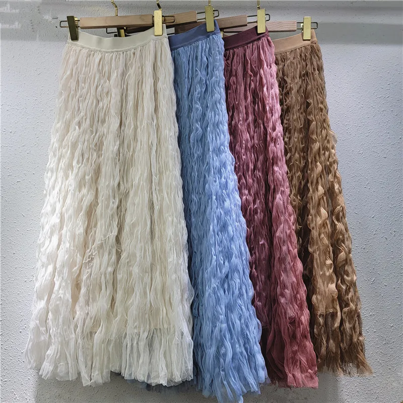 2025 New Fashion Wave Roll Pleated Skirt Draped Elegant Mesh Long Skirts High Waist Slim Gauze Skirt Skirt
2025 New Fashion Wave Roll Pleated Skirt Draped Elegant Mesh Long Skirts High Waist Slim Gauze Skirt Skirt