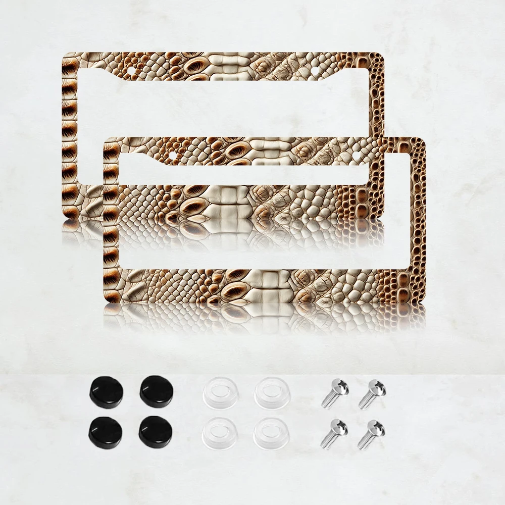 2 шт. Алюминиевые рамки для номерных знаков с принтом под кожу крокодила, стильный дизайн с животным принтом - 6 x 12 дюймов, стандартный размер США
2 шт. Алюминиевые рамки для номерных знаков с принтом под кожу крокодила, стильный дизайн с животным принтом - 6 x 12 дюймов, стандартный размер США