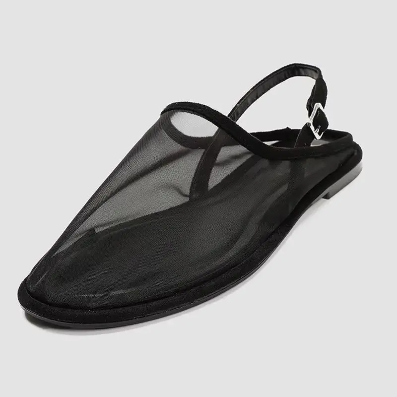 Black Mesh Sandals Women Round Toe Low Heels Mules Breathable Casual Flat Shoes Buckle Strap Slippers Fashion Ladies Pumps
Black Mesh Sandals Women Round Toe Low Heels Mules Breathable Casual Flat Shoes Buckle Strap Slippers Fashion Ladies Pumps