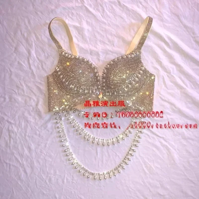 Customized Modern Bikini Sexy Rhinestone Sparkling Bright Diamond Belly Stage Bra Set Underwear Pole Dance Performance Costume
Customized Modern Bikini Sexy Rhinestone Sparkling Bright Diamond Belly Stage Bra Set Underwear Pole Dance Performance Costume