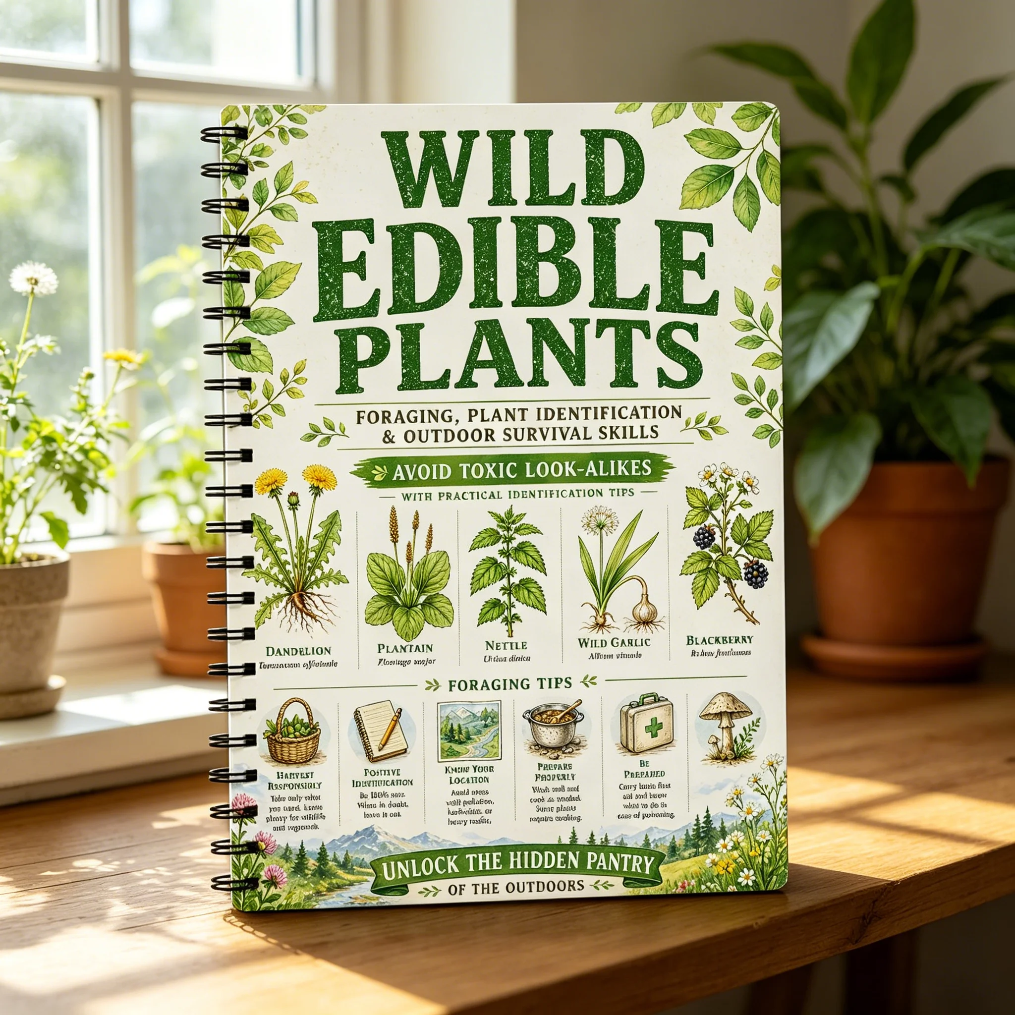 Wild Edible Plants Spiral Notebook, A5 Foraging Guide Journal, Outdoor Plant Identification & Survival Skills Notebook
Wild Edible Plants Spiral Notebook, A5 Foraging Guide Journal, Outdoor Plant Identification & Survival Skills Notebook