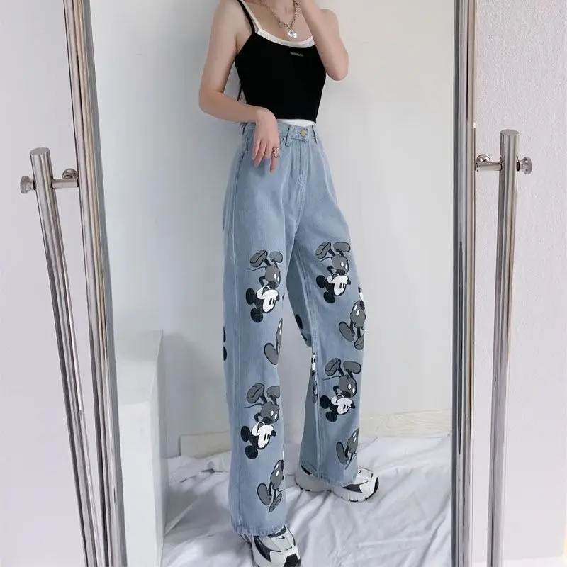 Kawaii Mickey Cartoon Printed High Waisted Jeans Fashion Women Clothing Straight Leg Denim Pants Trousers Baggy Trousers Tall
Kawaii Mickey Cartoon Printed High Waisted Jeans Fashion Women Clothing Straight Leg Denim Pants Trousers Baggy Trousers Tall