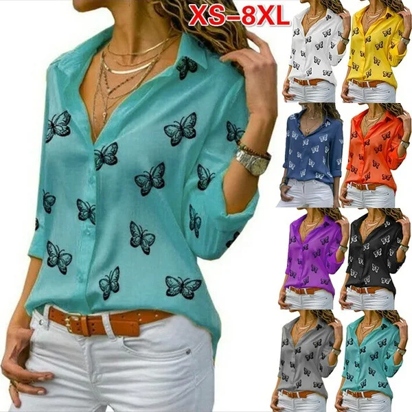 Butterfly Blouse Oversized Collared Printed Blouse Comfortable Multi Color Blouse Exquisite Fashionable Lightweight Top
Butterfly Blouse Oversized Collared Printed Blouse Comfortable Multi Color Blouse Exquisite Fashionable Lightweight Top
