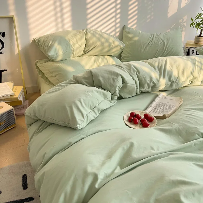 4PC Luxury Washed Cotton Bedding Set - King/Queen Duvet Cover & Pillowcases (Skin-Friendly, Breathable Home Textile)
4PC Luxury Washed Cotton Bedding Set - King/Queen Duvet Cover & Pillowcases (Skin-Friendly, Breathable Home Textile)