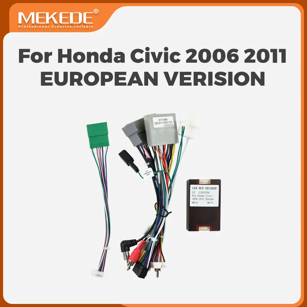 For Honda Civic 2006-2011 European version android Car radio cable Canbus Box Decoder 16 pin Wiring Harness Plug Power Cable
For Honda Civic 2006-2011 European version android Car radio cable Canbus Box Decoder 16 pin Wiring Harness Plug Power Cable