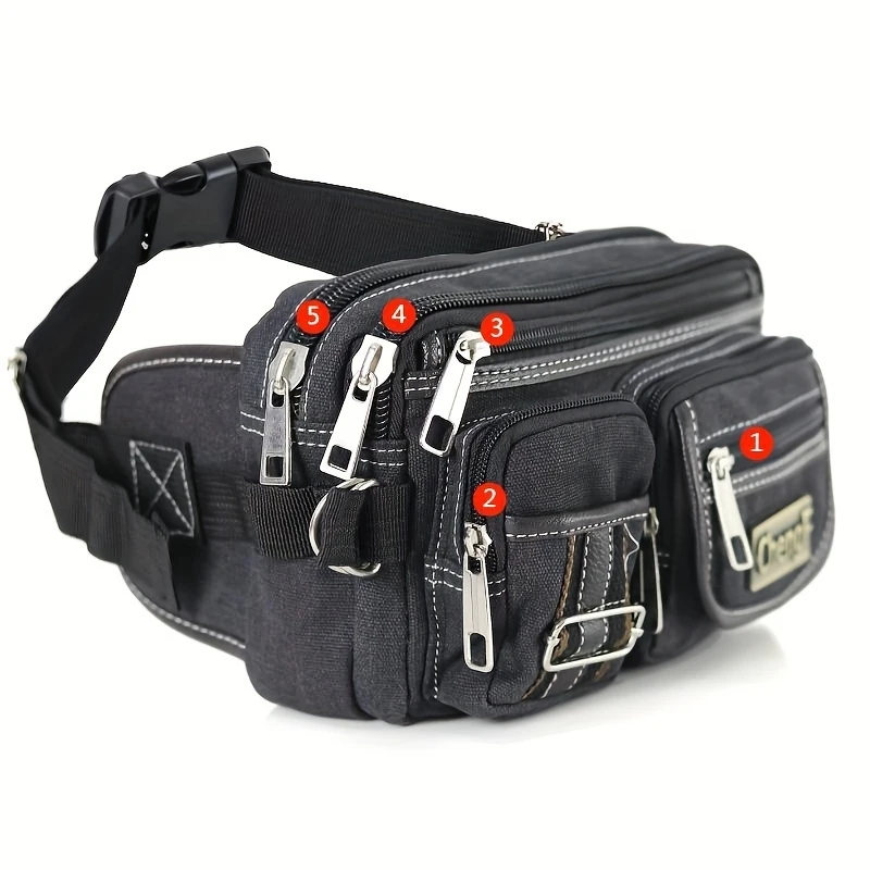 Fashionable Multi-layer Zipper Waist Bag Fanny Pack, Canvas Retro Basic Chest Bag Crossbody Bag
Fashionable Multi-layer Zipper Waist Bag Fanny Pack, Canvas Retro Basic Chest Bag Crossbody Bag