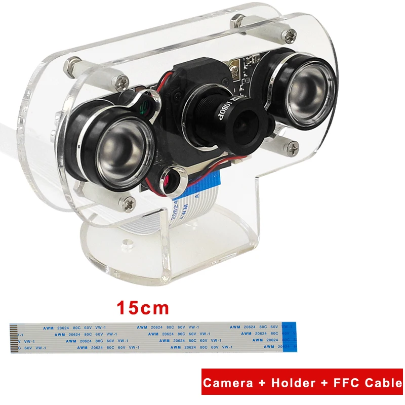 5MP Raspberry Pi 4 Camera IR-CUT Automatically Switch Night Vision Camera Focal Adjustable + Holder for Raspberry Pi 3B+/3B/2B
5MP Raspberry Pi 4 Camera IR-CUT Automatically Switch Night Vision Camera Focal Adjustable + Holder for Raspberry Pi 3B+/3B/2B