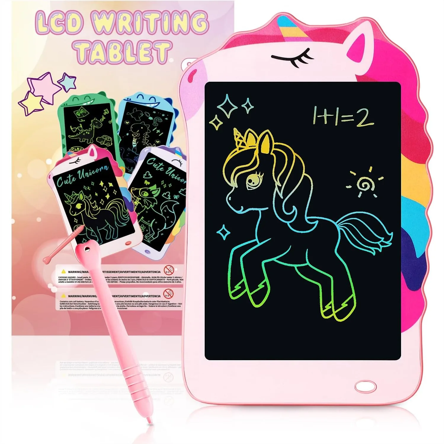 Unicorn LCD Writing Tablet for Kids, Colorful Drawing Board, Educational Doodle Pad for 3-12 Year Old Girls Boys Birthday Gift
Unicorn LCD Writing Tablet for Kids, Colorful Drawing Board, Educational Doodle Pad for 3-12 Year Old Girls Boys Birthday Gift