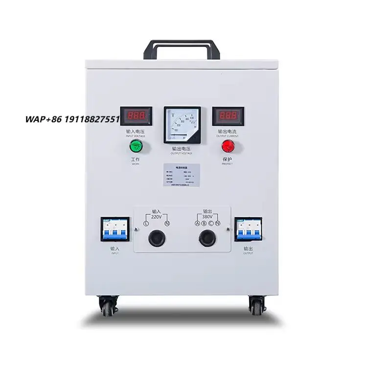 Factory Direct Single Phase to Three Phase Voltage Converter 15kva 20kva 30kva 220 to 380
Factory Direct Single Phase to Three Phase Voltage Converter 15kva 20kva 30kva 220 to 380