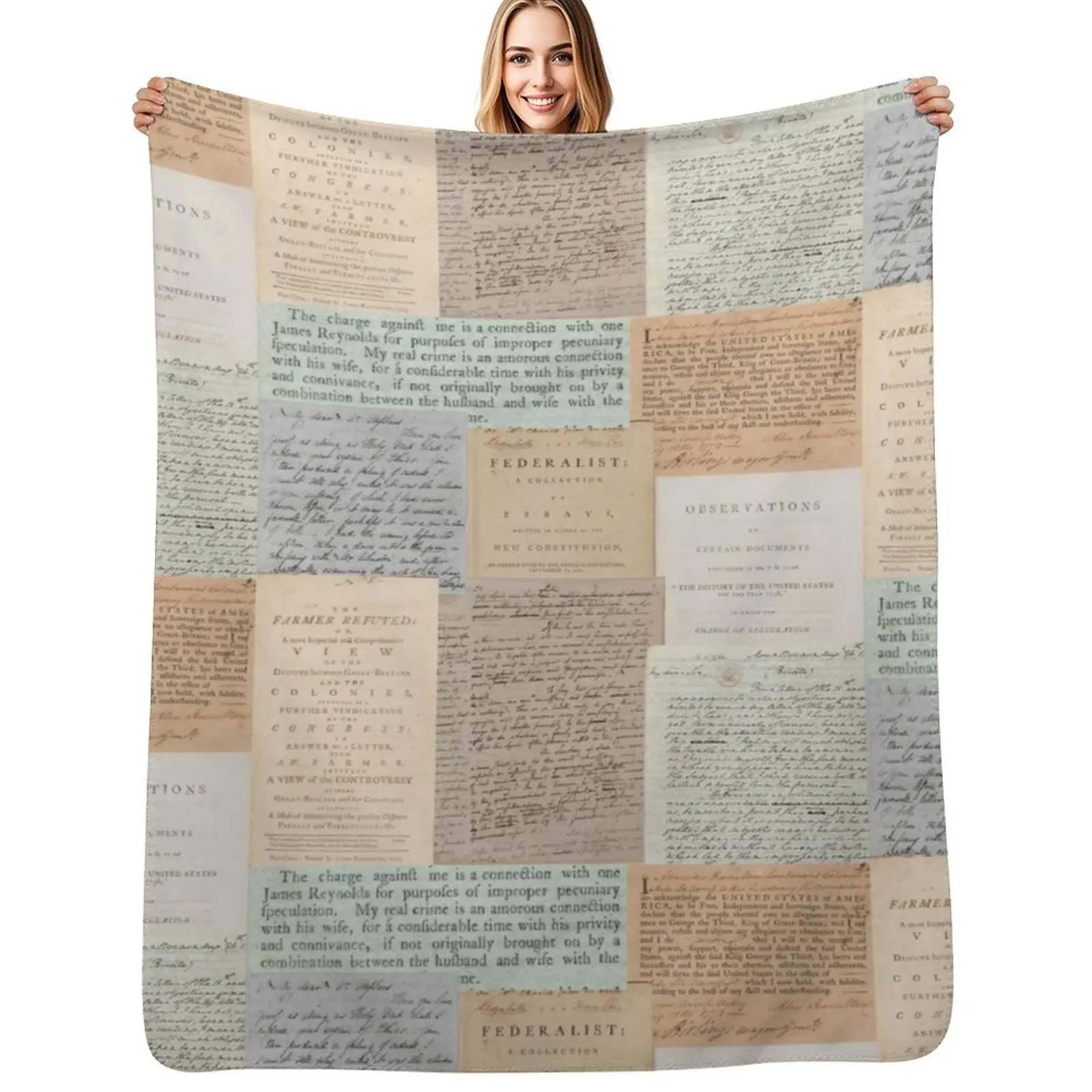 Alexander Hamilton Papers Collection Throw Blanket Stylish Warm Blanket for Living Room Bedroom
Alexander Hamilton Papers Collection Throw Blanket Stylish Warm Blanket for Living Room Bedroom