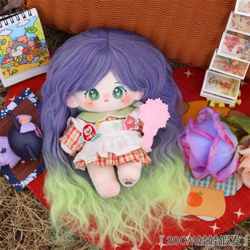 20cm cotton doll wig long hair purple green gradient wool curly high-value doll full hair cover style
20cm cotton doll wig long hair purple green gradient wool curly high-value doll full hair cover style