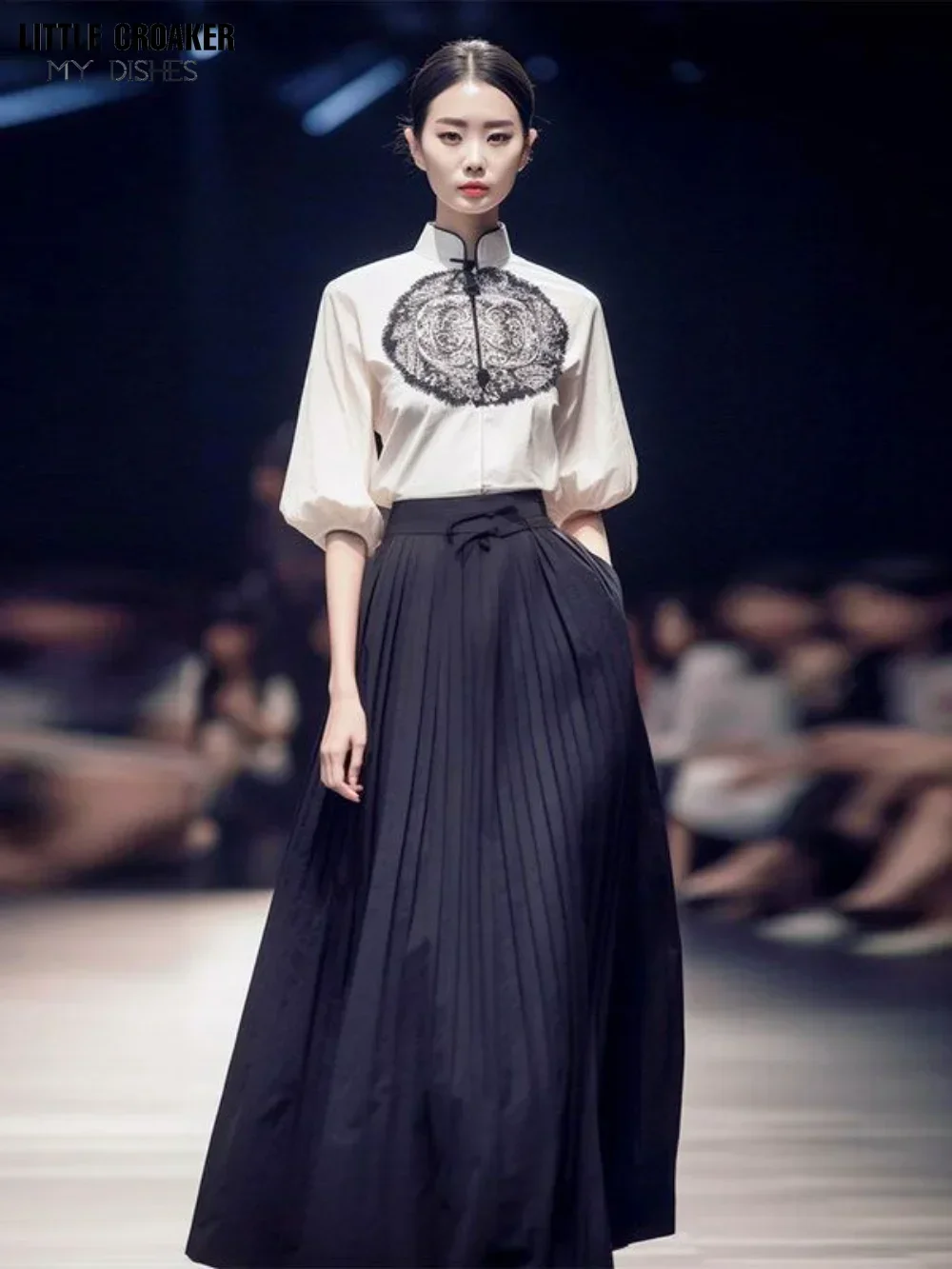 Summer Vintage Chinese Style Women's Clothing Traf 2025 Woman Improved Shirt with Black Long Maxi Horse Face Skirt
Summer Vintage Chinese Style Women's Clothing Traf 2025 Woman Improved Shirt with Black Long Maxi Horse Face Skirt