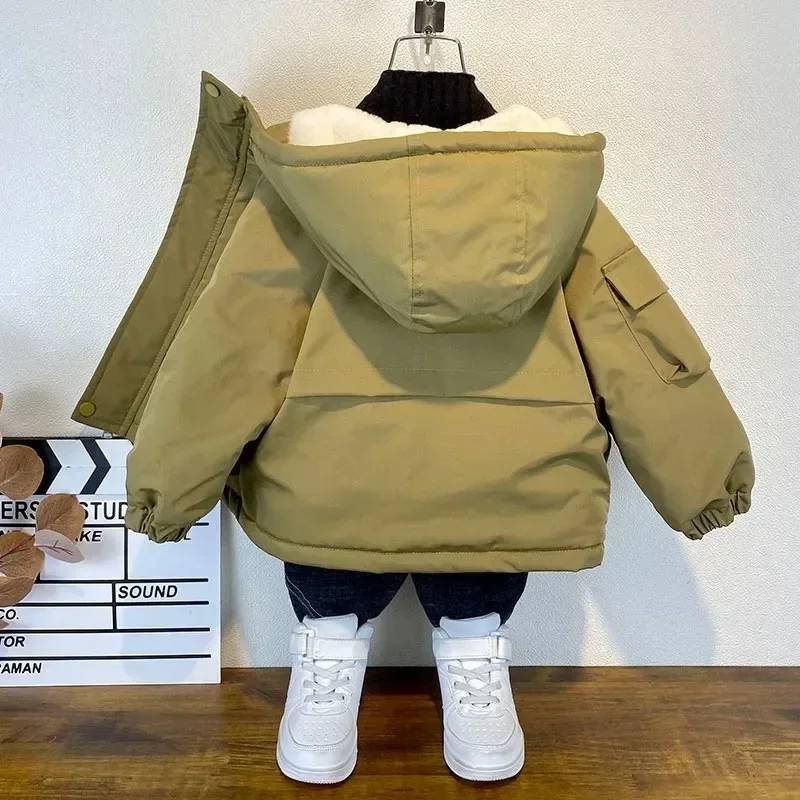 2023 Winter Boys Jacket Children Clothing Keep Warm Cotton Thicken Coats Kids Zipper Hooded Outerwear Plus Velvet Jackets
2023 Winter Boys Jacket Children Clothing Keep Warm Cotton Thicken Coats Kids Zipper Hooded Outerwear Plus Velvet Jackets