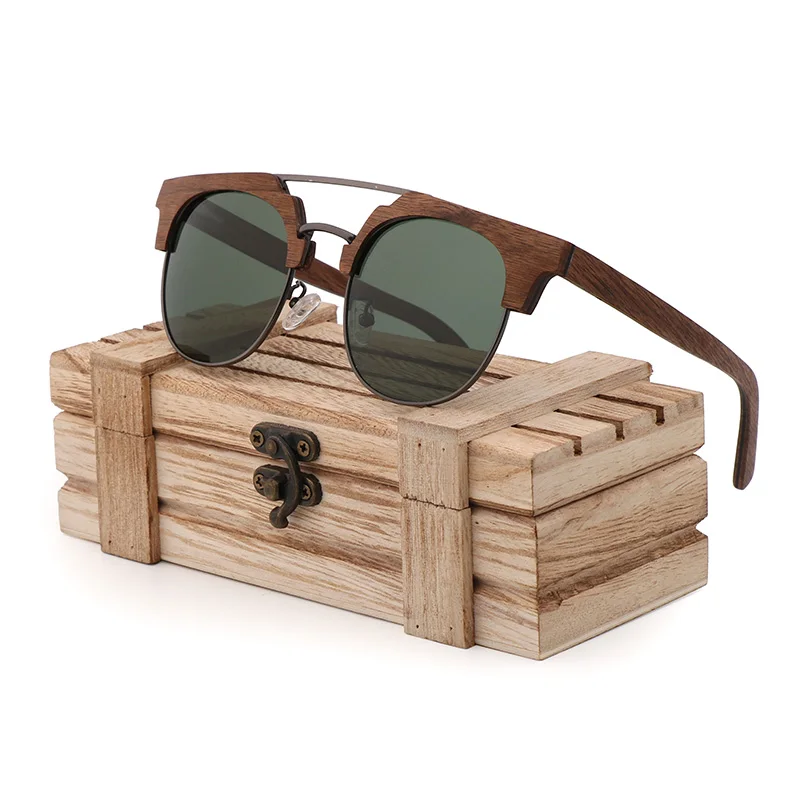 Retro Wood Interlayer Man Sunglasses Fashionable Metal Men's Women's Sun Glasses Personality Trend Polarized Eyewears UV 400
Retro Wood Interlayer Man Sunglasses Fashionable Metal Men's Women's Sun Glasses Personality Trend Polarized Eyewears UV 400