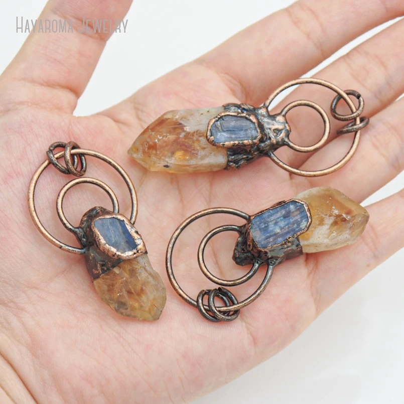 10Pcs Copper Electroformed Kyanite Citrine Hoop Pendant Natural Crystal Statement Handmade Boho Gift
10Pcs Copper Electroformed Kyanite Citrine Hoop Pendant Natural Crystal Statement Handmade Boho Gift