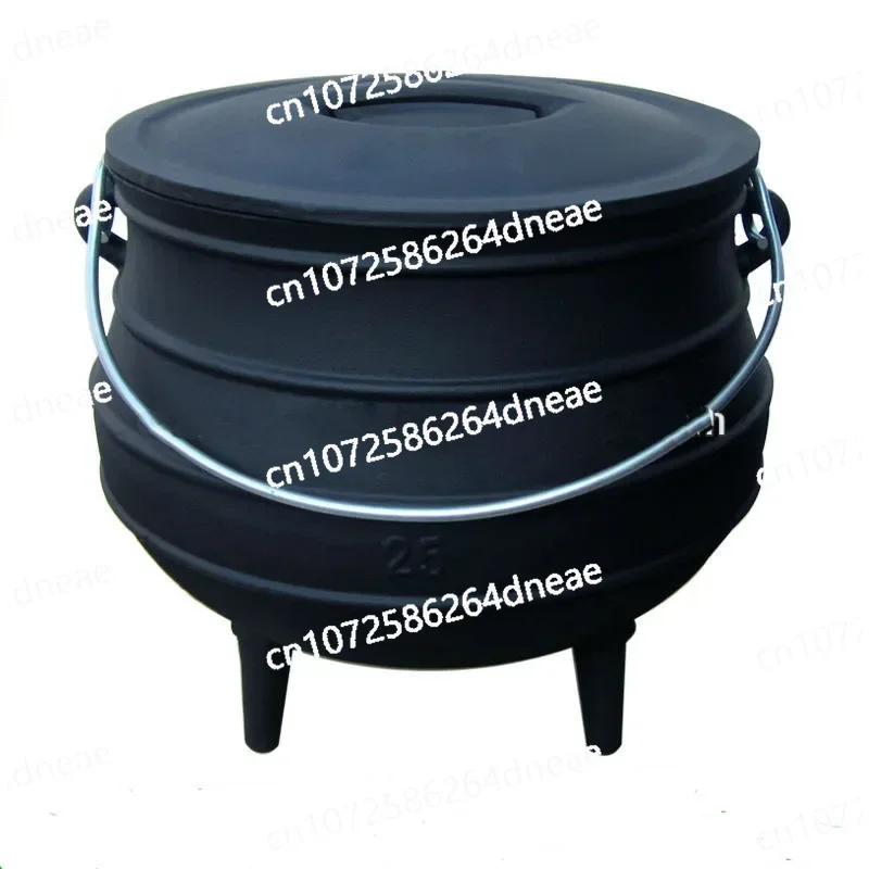 Cast iron tripod ecological South African pot Potjiekos camping hanging stew cauldron 
Cast iron tripod ecological South African pot Potjiekos camping hanging stew cauldron