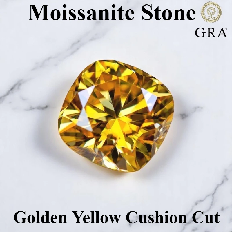 Lab-Grown Golden Yellow Cushion Cut Moissanite Stones - GRA Certified DIY Jewelry Charms with Free Delivery
Lab-Grown Golden Yellow Cushion Cut Moissanite Stones - GRA Certified DIY Jewelry Charms with Free Delivery