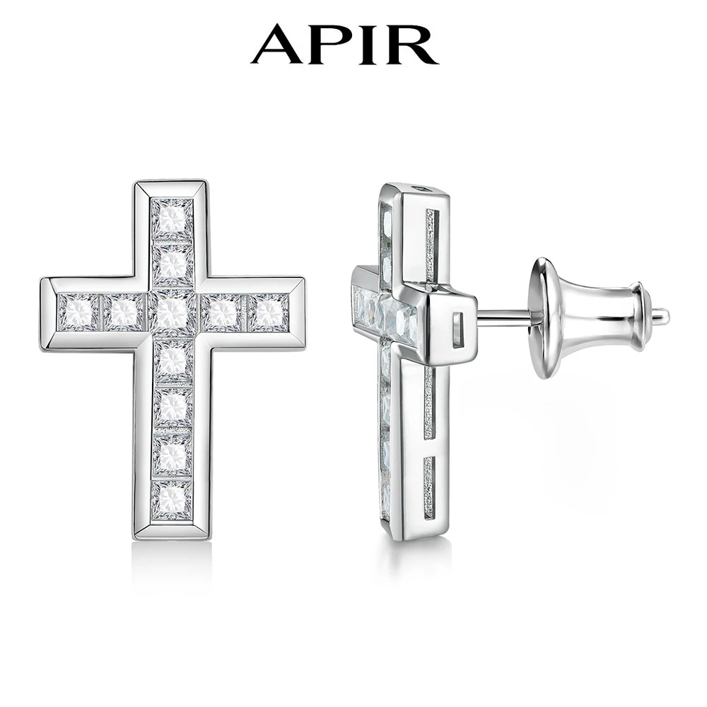 APIR 925 Sterling Silver Cross Earrings Gothic Style Inlaid 0.7ct Moissanite Stud Earrings Party Gifts Easter Gifts Unisex
APIR 925 Sterling Silver Cross Earrings Gothic Style Inlaid 0.7ct Moissanite Stud Earrings Party Gifts Easter Gifts Unisex