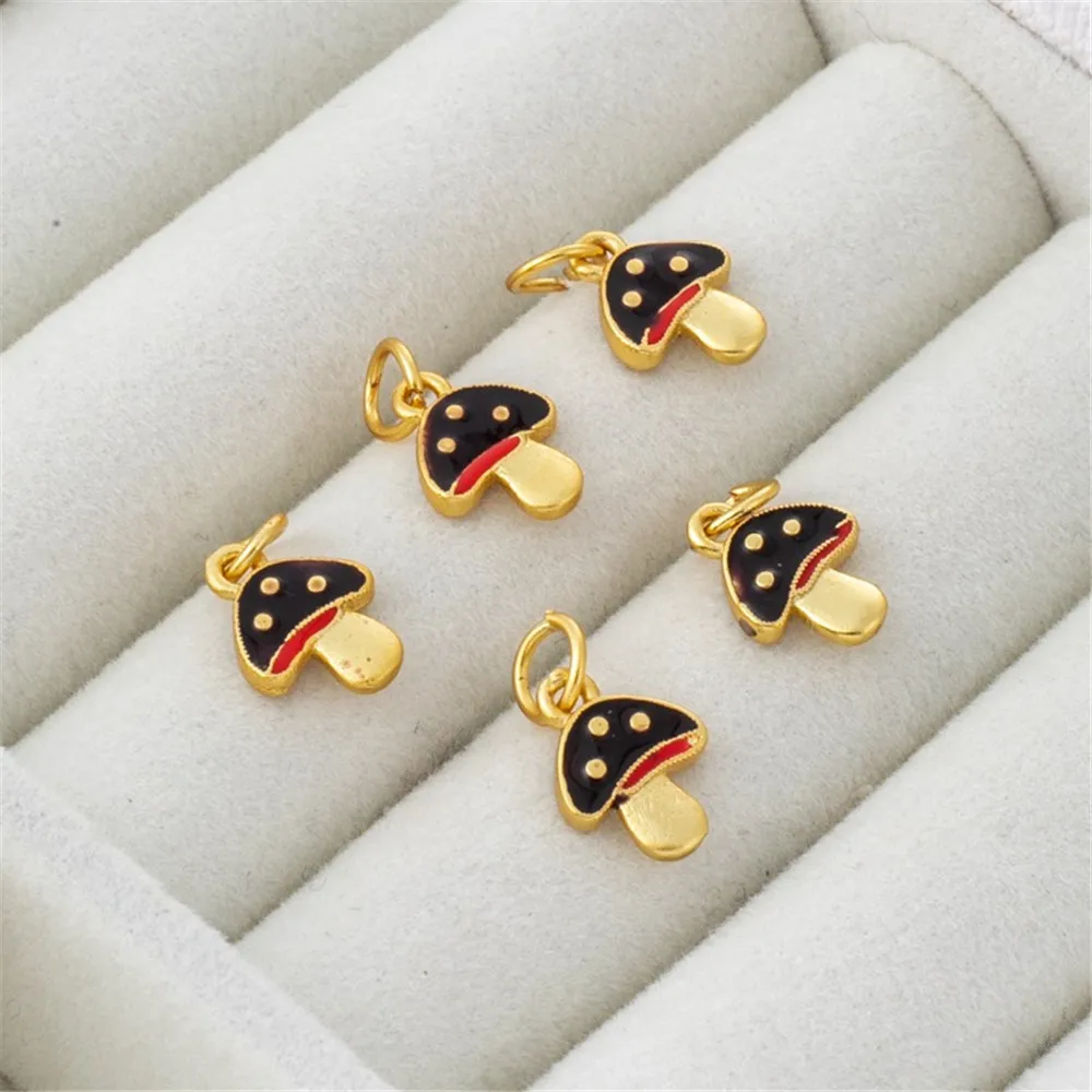 14k Gold Accessories Color Mushroom Dripping Oil Pendant Exquisite Pendant Diy Bracelet Earrings Small Hanging Charm Material
14k Gold Accessories Color Mushroom Dripping Oil Pendant Exquisite Pendant Diy Bracelet Earrings Small Hanging Charm Material