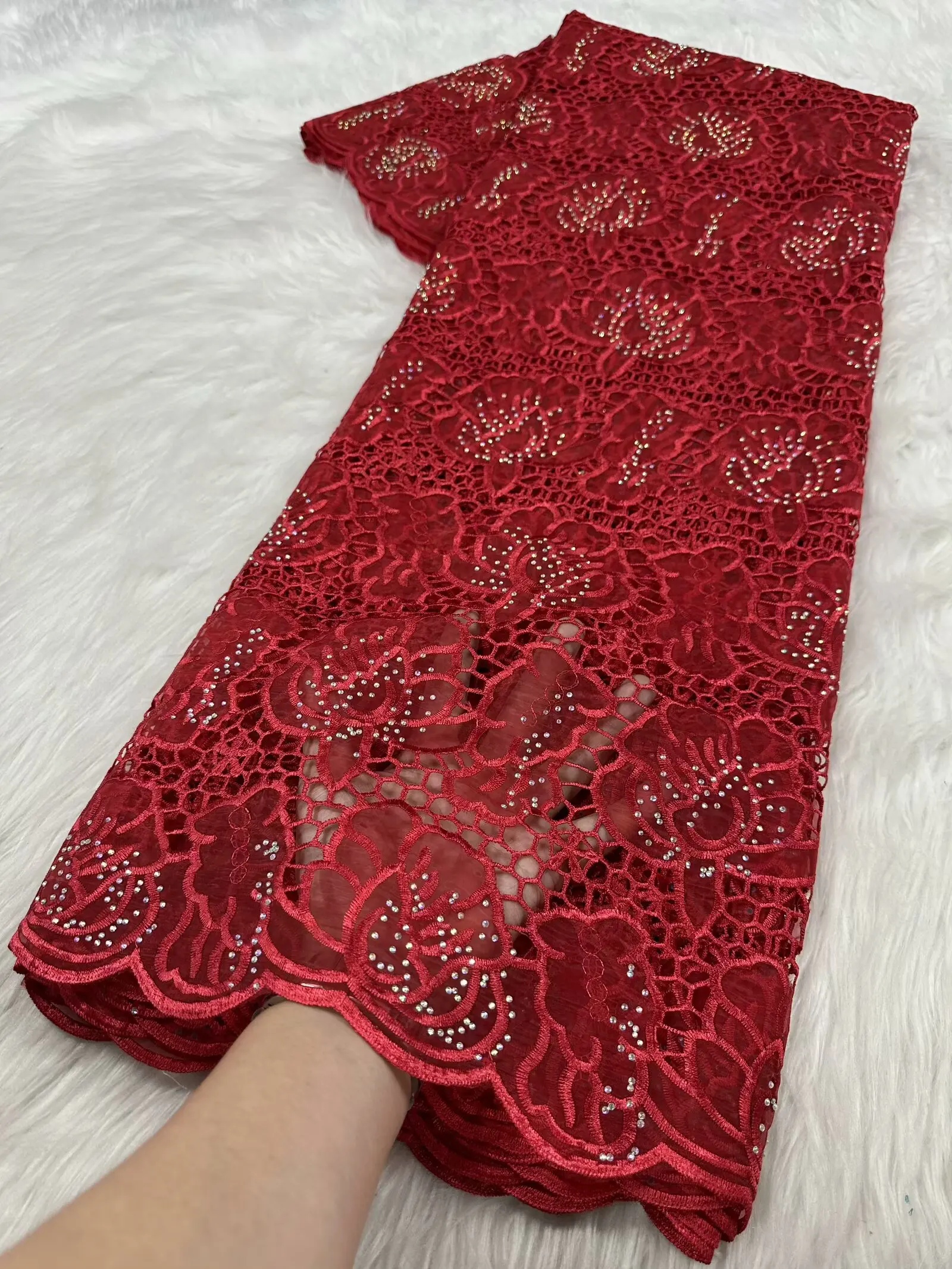 Organza Lace African Guipure Lace With Stones African Lace Fabric High Quality 5Yards Nigerian French Tulle Lace Fabric Dress
Organza Lace African Guipure Lace With Stones African Lace Fabric High Quality 5Yards Nigerian French Tulle Lace Fabric Dress