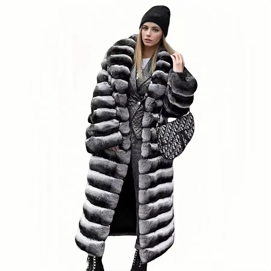 Best Selling Real Rex Rabbit Fur Coat Women Long Chinchilla Fur Coat Winter Women's Fur Jackets Brand Contrast Warm
Best Selling Real Rex Rabbit Fur Coat Women Long Chinchilla Fur Coat Winter Women's Fur Jackets Brand Contrast Warm