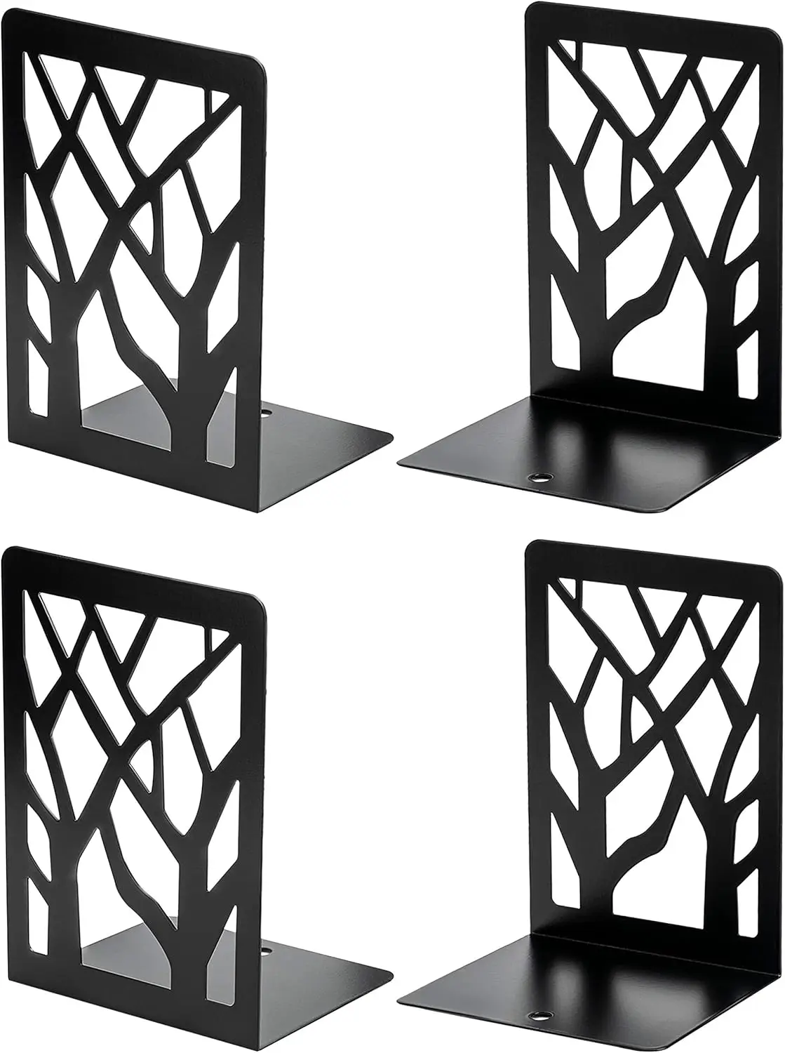 Tree Design Book Ends, Heavy Duty Metal Bookends for Shelves, Non-Skid Book Holder, 7x4.7x3.5 Inches, Black, 2 Pairs
Tree Design Book Ends, Heavy Duty Metal Bookends for Shelves, Non-Skid Book Holder, 7x4.7x3.5 Inches, Black, 2 Pairs