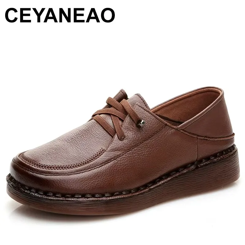 2025 Premium Soft Cowhide Soft Sole Flat Shoes Woman New Spring Lace-up Genuine Leather Shoes Comfortable Casual Shoes
2025 Premium Soft Cowhide Soft Sole Flat Shoes Woman New Spring Lace-up Genuine Leather Shoes Comfortable Casual Shoes