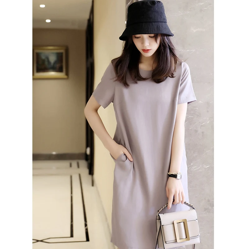 Summer 2024 New plus Size Women's Loose Dress Cool Neutral Color Elegance Long A-Line Skirt round Neck Short Sleeve
Summer 2024 New plus Size Women's Loose Dress Cool Neutral Color Elegance Long A-Line Skirt round Neck Short Sleeve