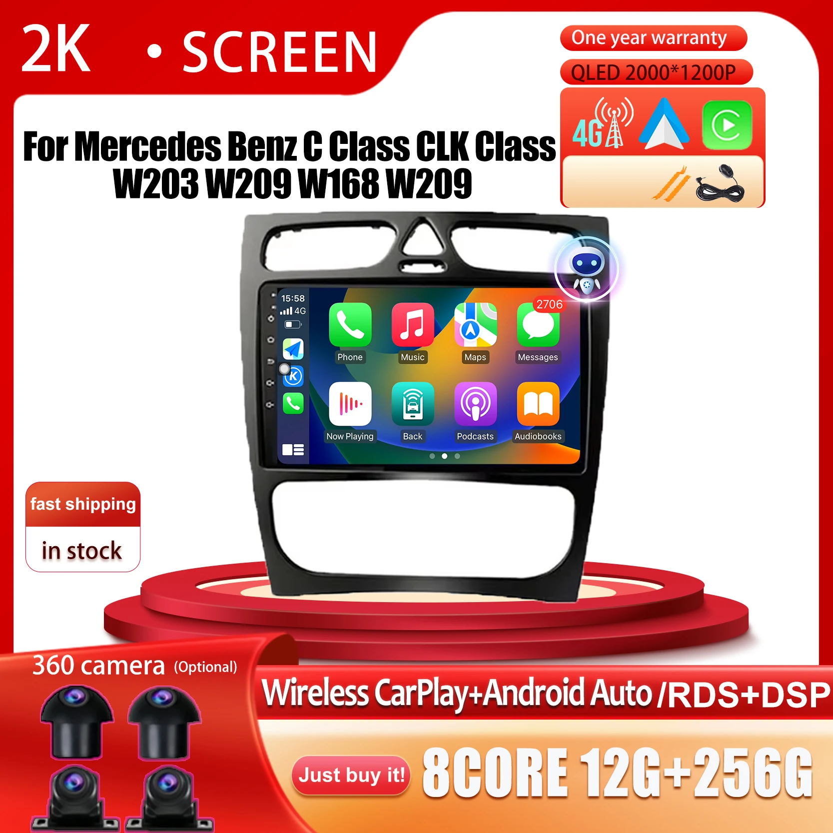 Android 14 Car Radio For Mercedes Benz C Class CLK Class W203 W209 W168 W209 Multimedia Player No 2din DVD GPS Navigation DSP
Android 14 Car Radio For Mercedes Benz C Class CLK Class W203 W209 W168 W209 Multimedia Player No 2din DVD GPS Navigation DSP