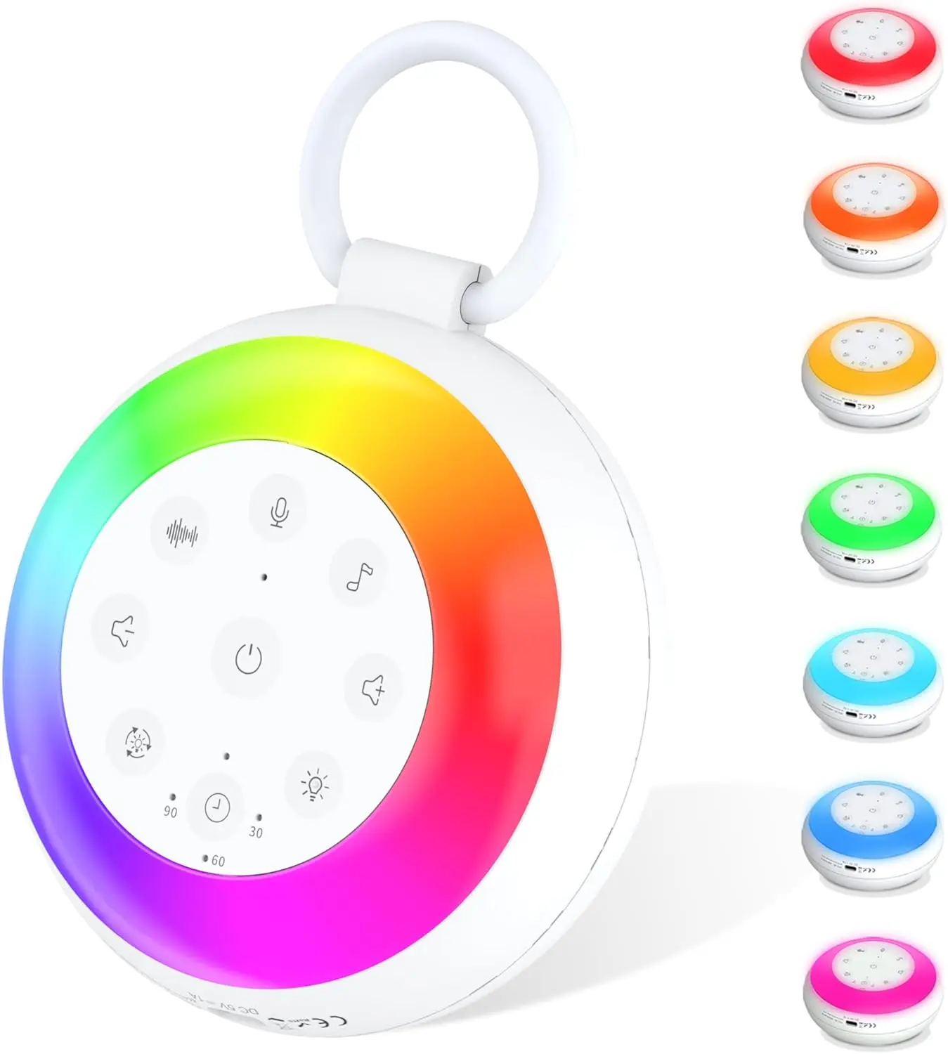 Portable White Noise Machine for Sleep: 24 Soothing Sounds, 7 Color Night Light, Bluetooth Speaker, Rechargeable, for Baby Kids Adults Travel
Portable White Noise Machine for Sleep: 24 Soothing Sounds, 7 Color Night Light, Bluetooth Speaker, Rechargeable, for Baby Kids Adults Travel