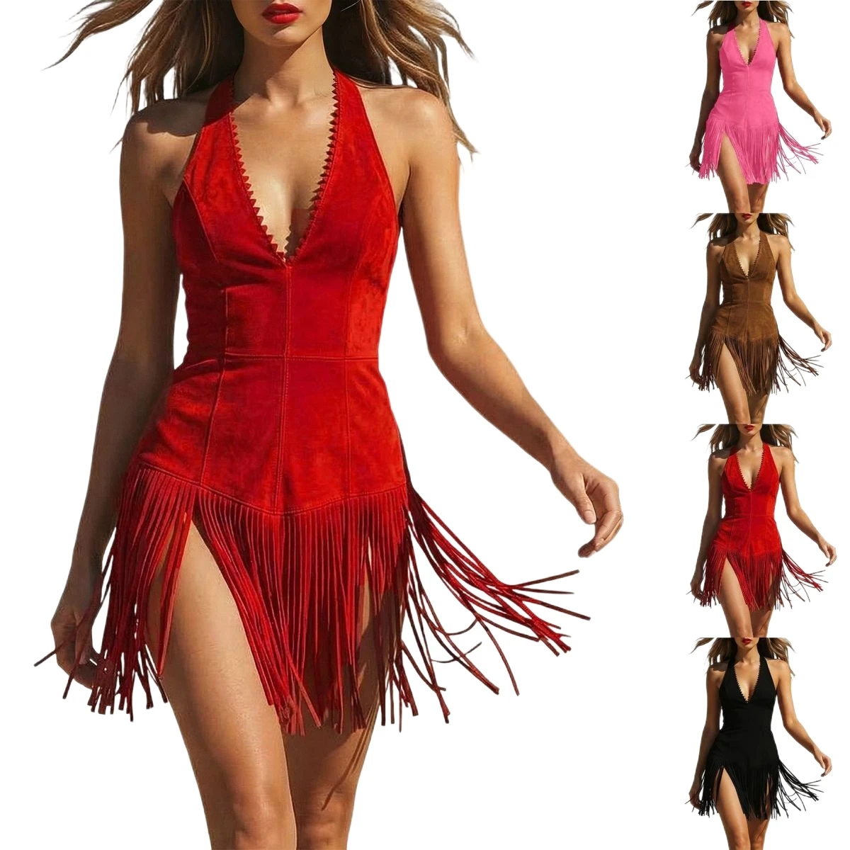Women Black Halter Latin Dance Dress Tassel Fringe Salsa Ballroom Competition Performance Costume
Women Black Halter Latin Dance Dress Tassel Fringe Salsa Ballroom Competition Performance Costume