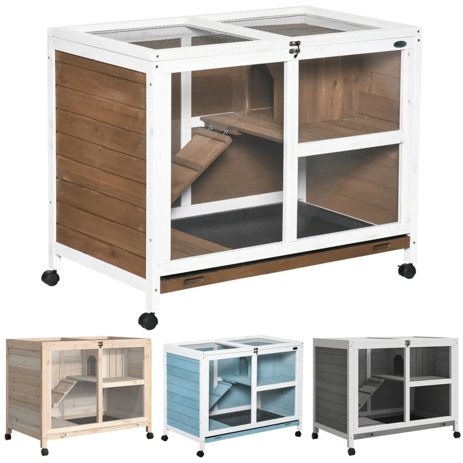 US Small rabbit cage indoor, split house design, rabbit cage, rabbit with wheels-
US Small rabbit cage indoor, split house design, rabbit cage, rabbit with wheels-