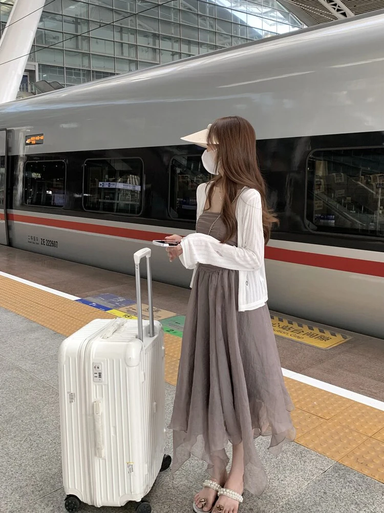 Slim Fit Knitted Open Cardigan Dress Women's Summer Fashion Set Long Sleeve Square Collar Casual Style Sun Protection
Slim Fit Knitted Open Cardigan Dress Women's Summer Fashion Set Long Sleeve Square Collar Casual Style Sun Protection